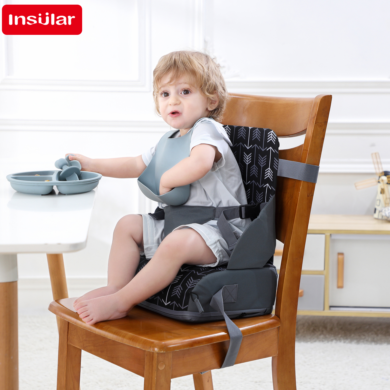 Baby High Chair Booster - INSULAR Portable Foldable Anti slip Children's