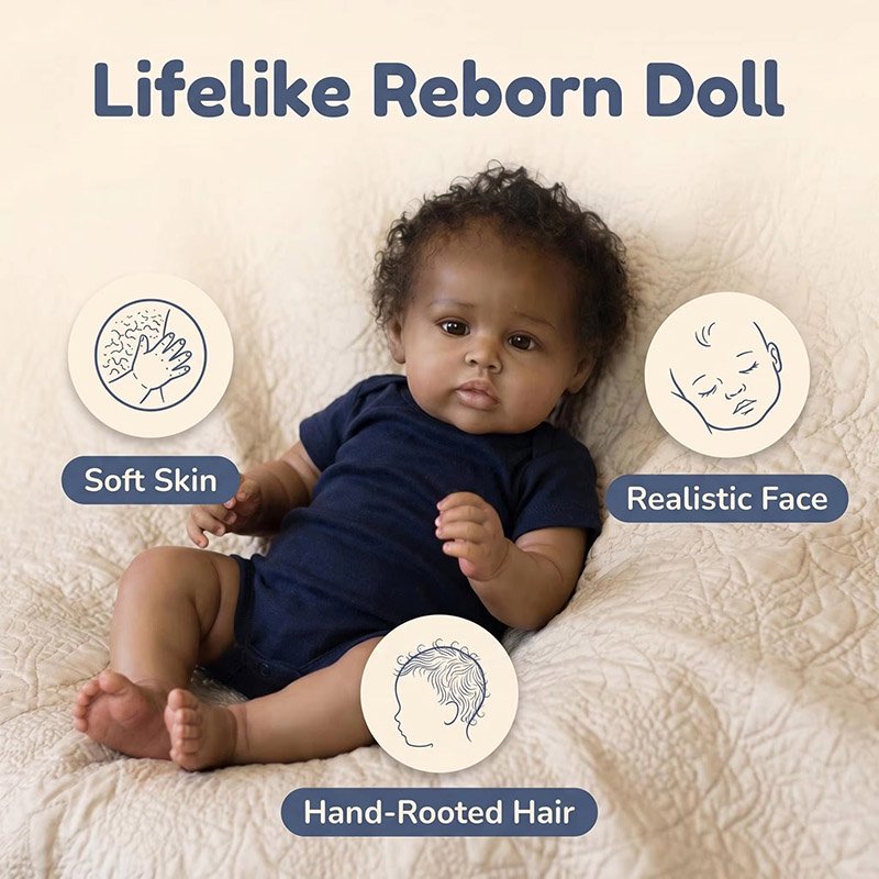48cm Soft Silicone Vinyl Reube - Baby Products For Curly Hair recensione e prezzo