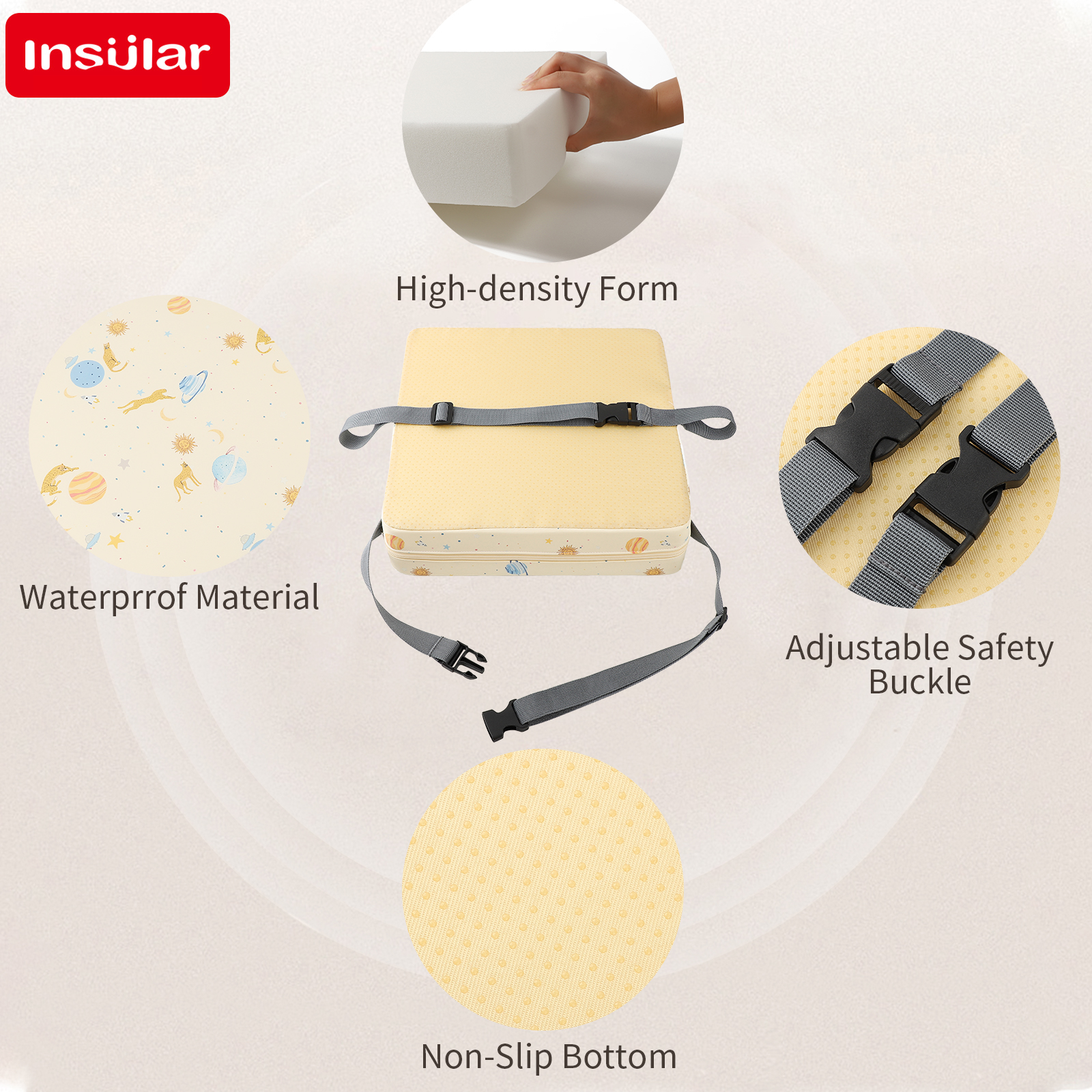 INSULAR Waterproof Non-Slip Hi - Baby High Chair Booster recensione e prezzo
